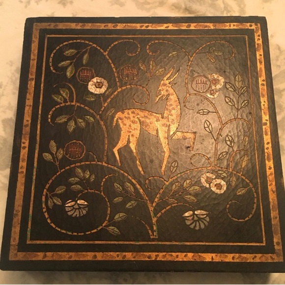 🎄XL Art Deco Box, brushed velvet lined. A great holiday gift! - Picture 3 of 4